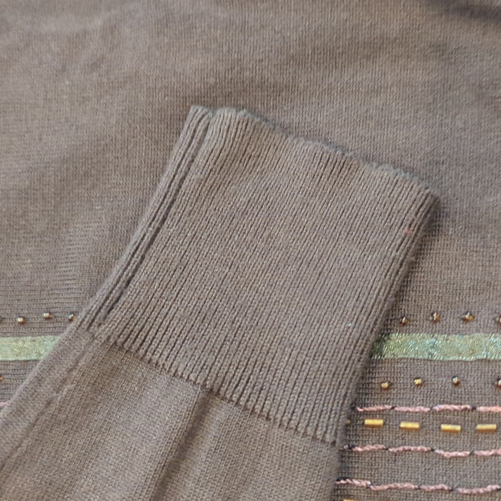 Maurices Vintage Button Beaded Cardigan Sweater Brown Size Medium - Picture 8 of 8